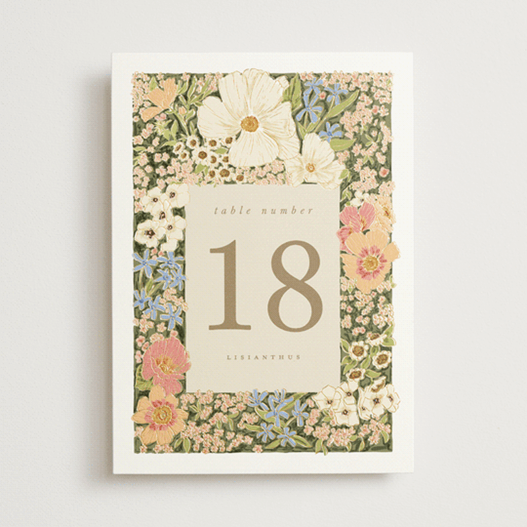 "In The Garden" - Table Numbers in Sherbert by Leah Bisch - Front