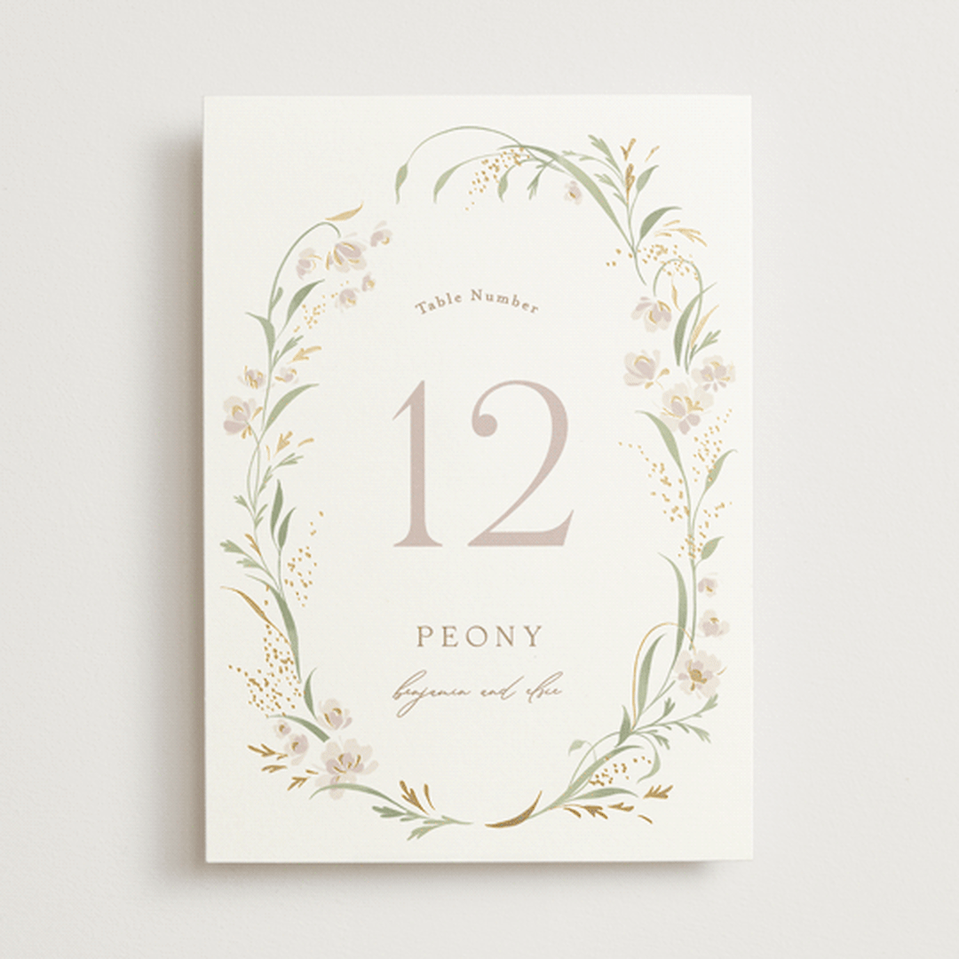 "Meadow" - Table Numbers in Spring Mist by Erin L. Wilson - Front