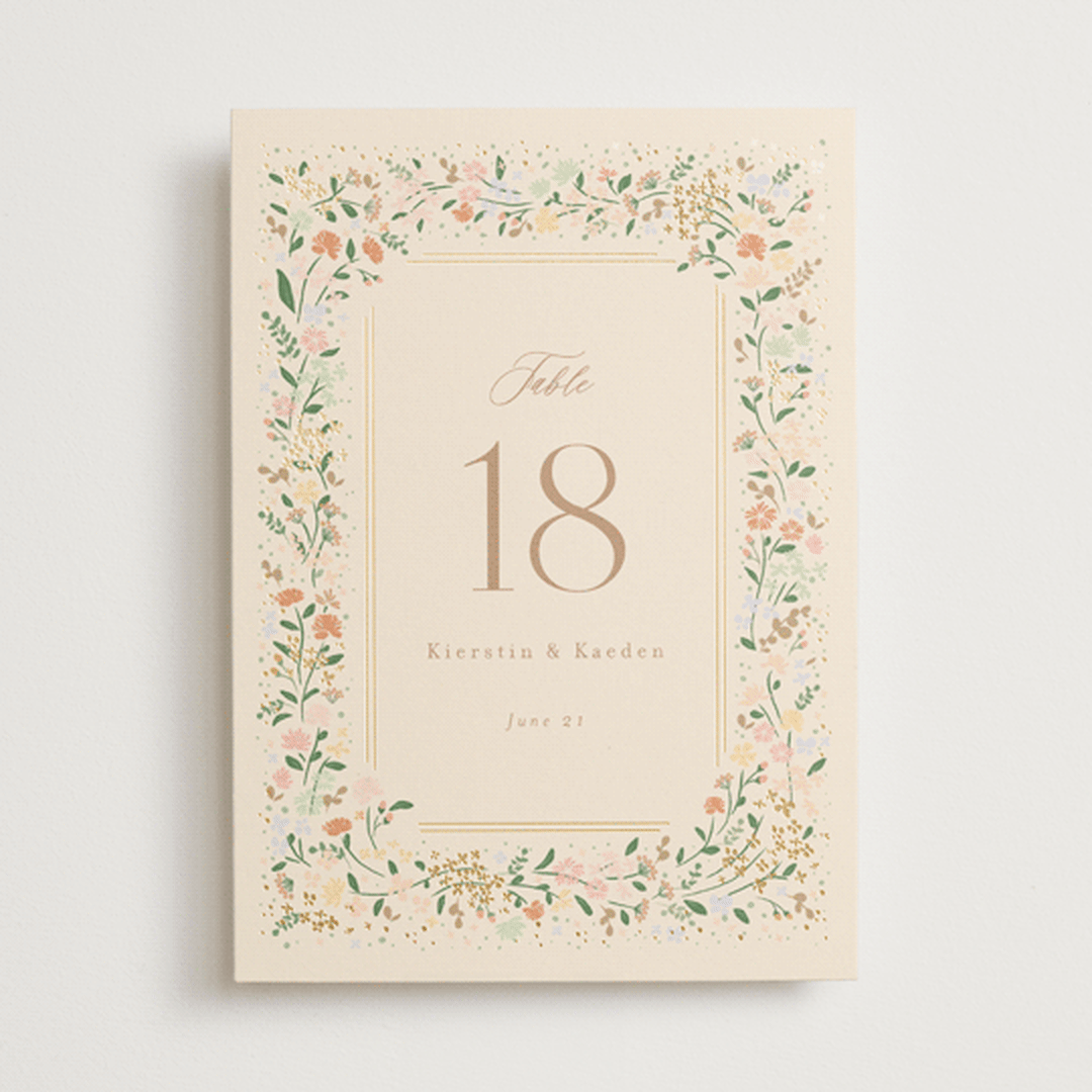 "Esther's garden" - Table Numbers in Ivory by Jennifer Wick - Front