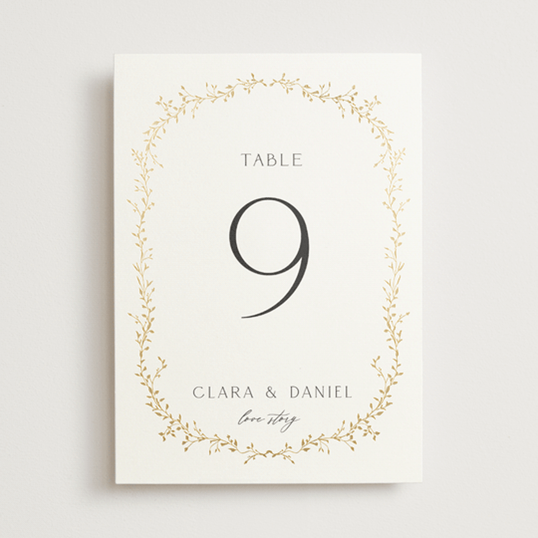 "Delicate Vine" - Table Numbers in Alabaster by Susan Moyal - Front