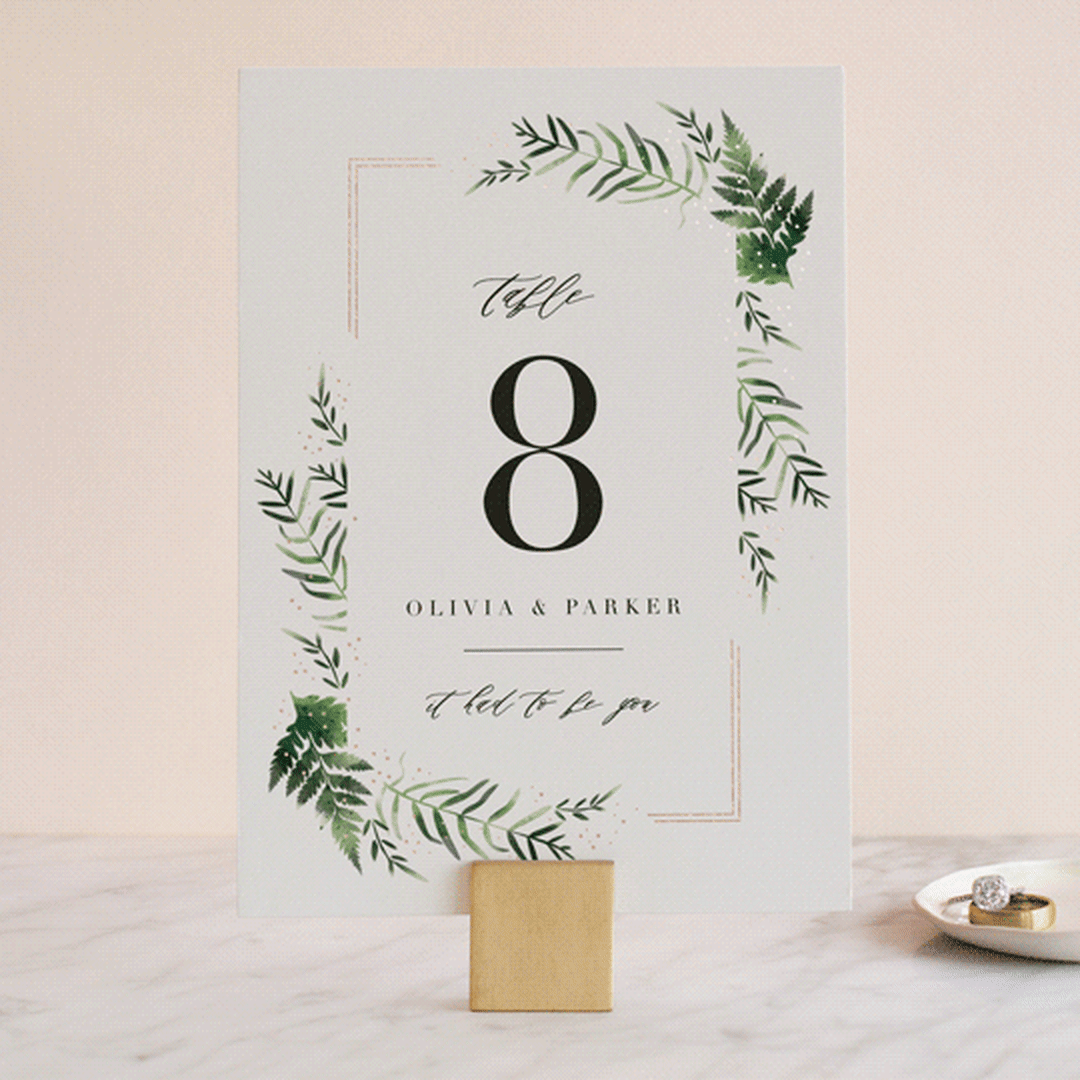 "Framed in Ferns" - Table Numbers in Petal by Kristie Kern - Front
