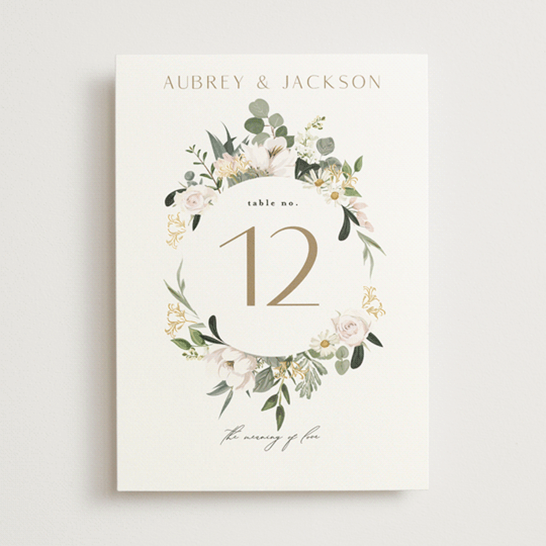 "Country Garden" - Table Numbers in Verdant by Susan Moyal - Front