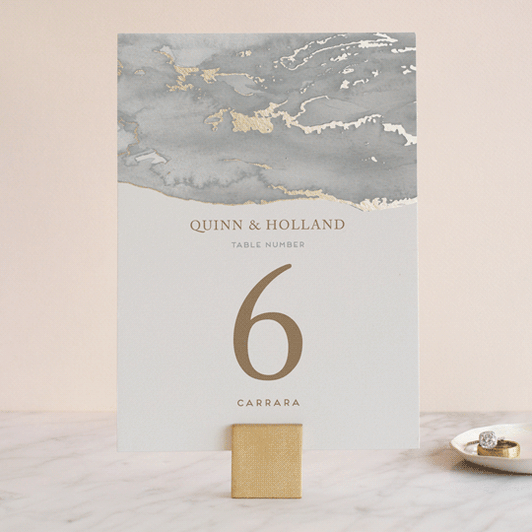 "Lustrous" - Table Numbers in Cement by Kaydi Bishop - Front