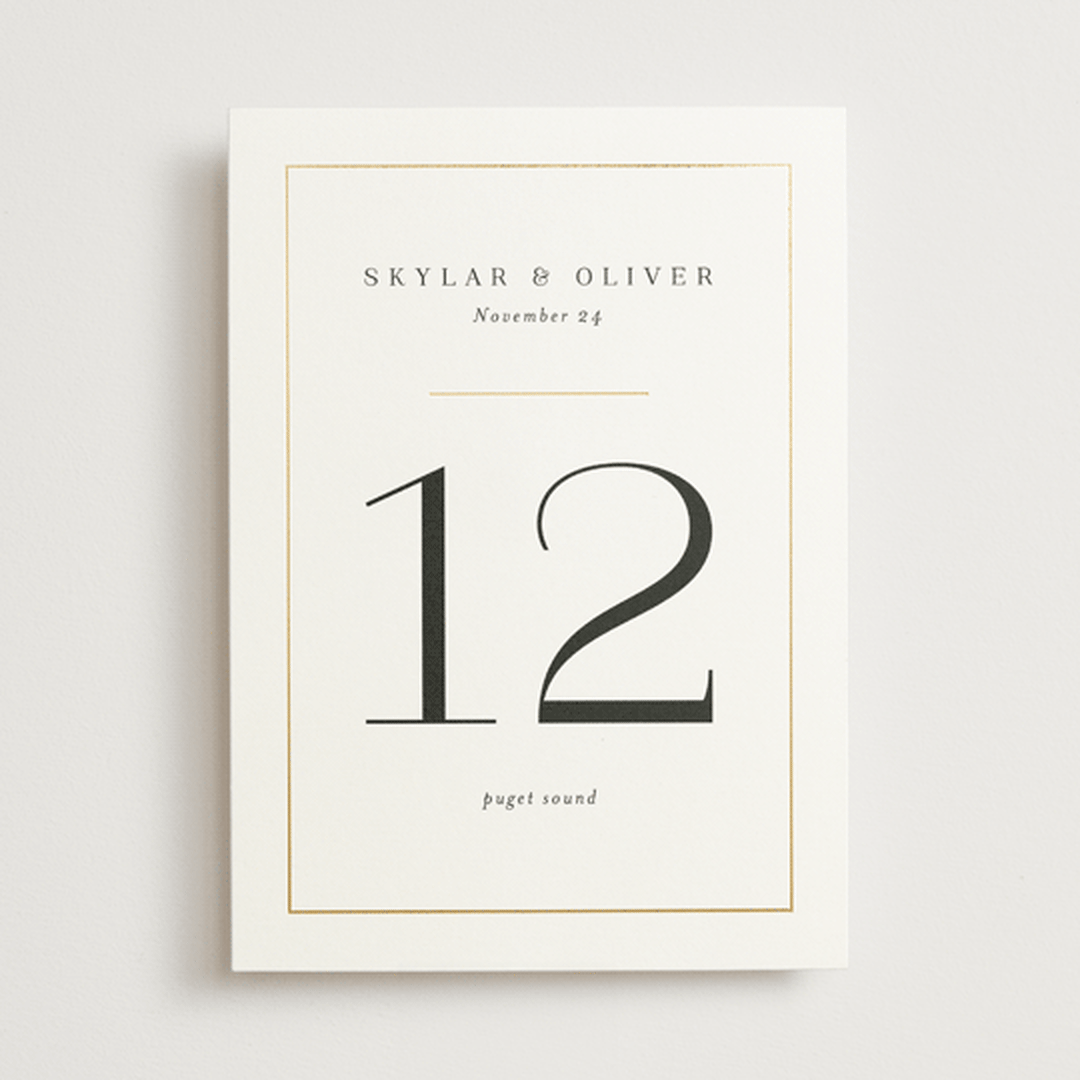 "Bianca" - Table Numbers in Sugar by Jessica Williams - Front