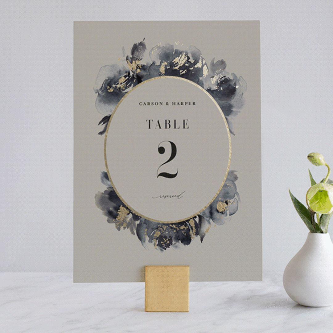"Enchanted Blooms" - Table Numbers in Midnight by Lori Wemple - Front