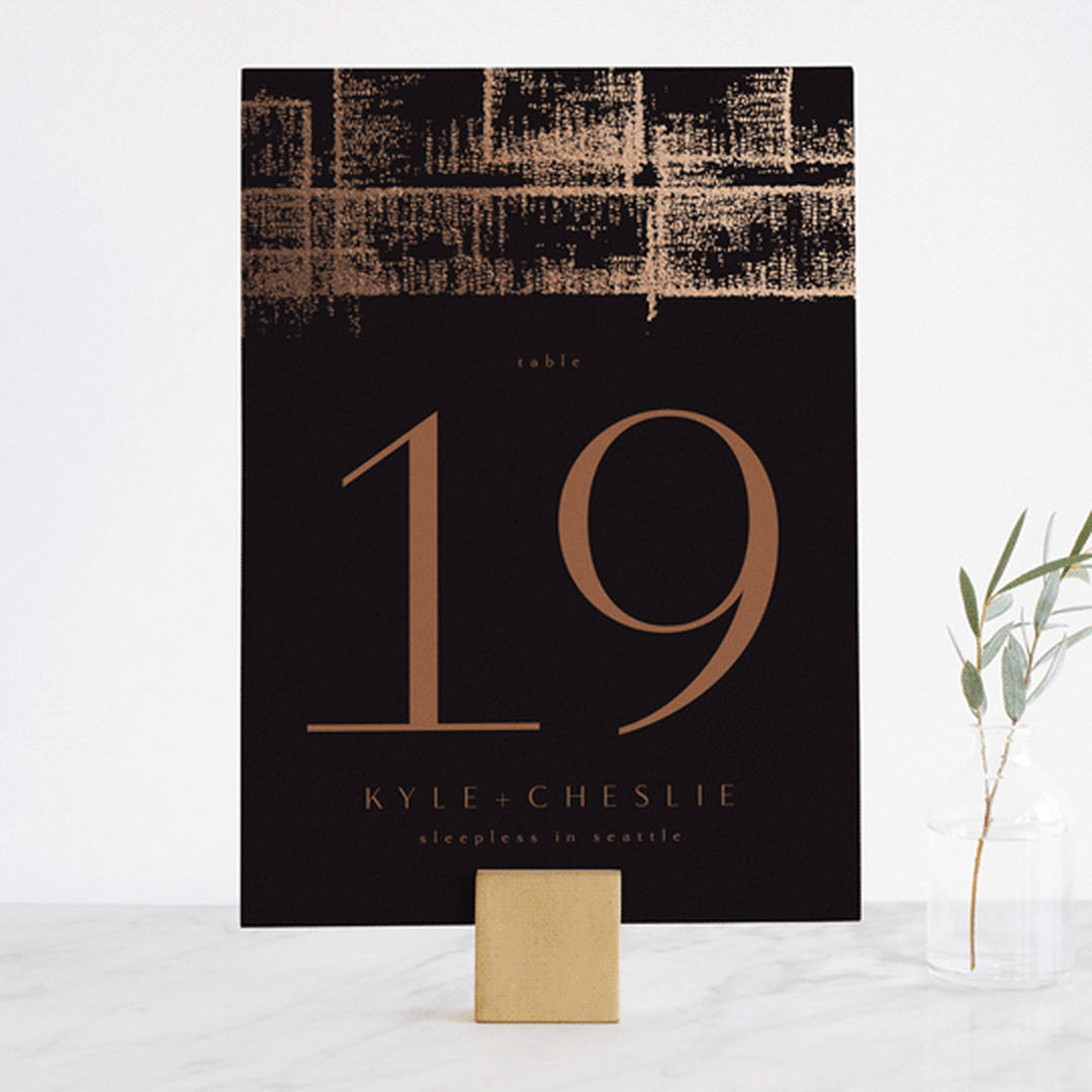 "Dazzling" - Table Numbers in Noir by Phrosné Barwood - Front