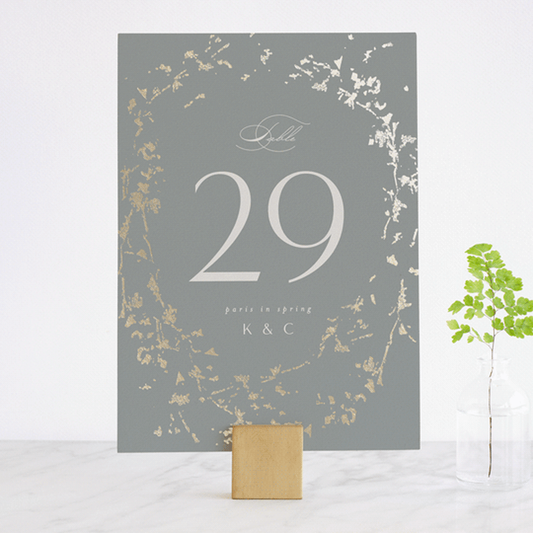 "love drops" - Table Numbers in Pale by Phrosné Barwood - Front