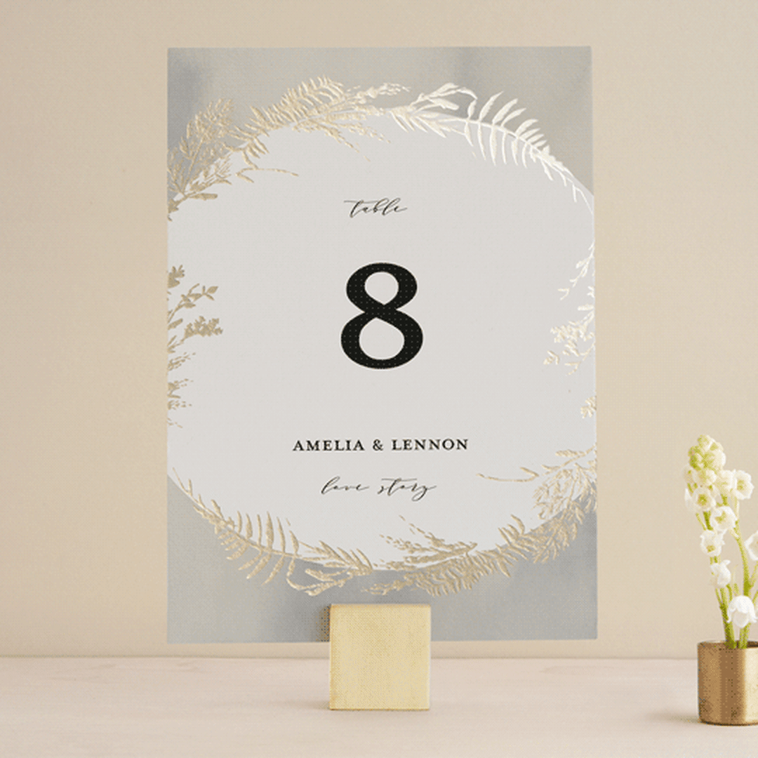 "Fresh Vines" - Table Numbers in Fern by Susan Moyal - Front