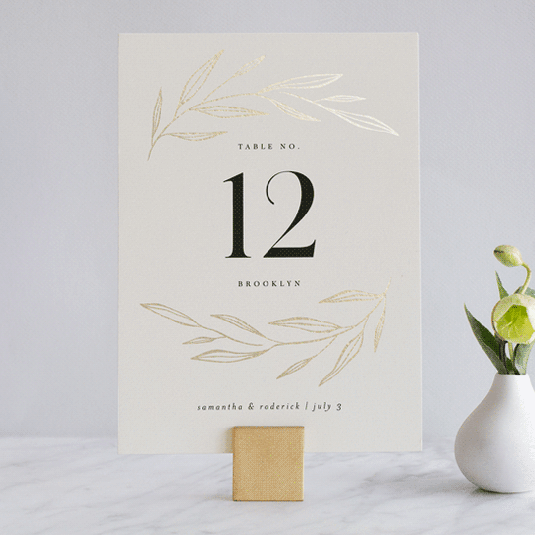 "Chic Wreath" - Table Numbers in Classic by Kelly Schmidt - Front
