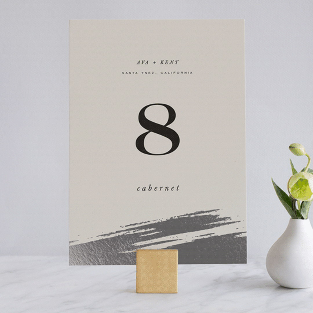 "Halcyon" - Table Numbers in Tuxedo by Leah Bisch - Front