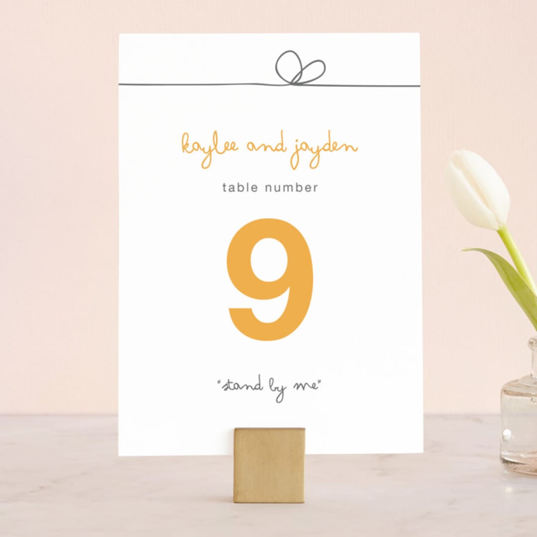 "The Happy Couple" - Table Numbers in Tangerine by R studio - Front
