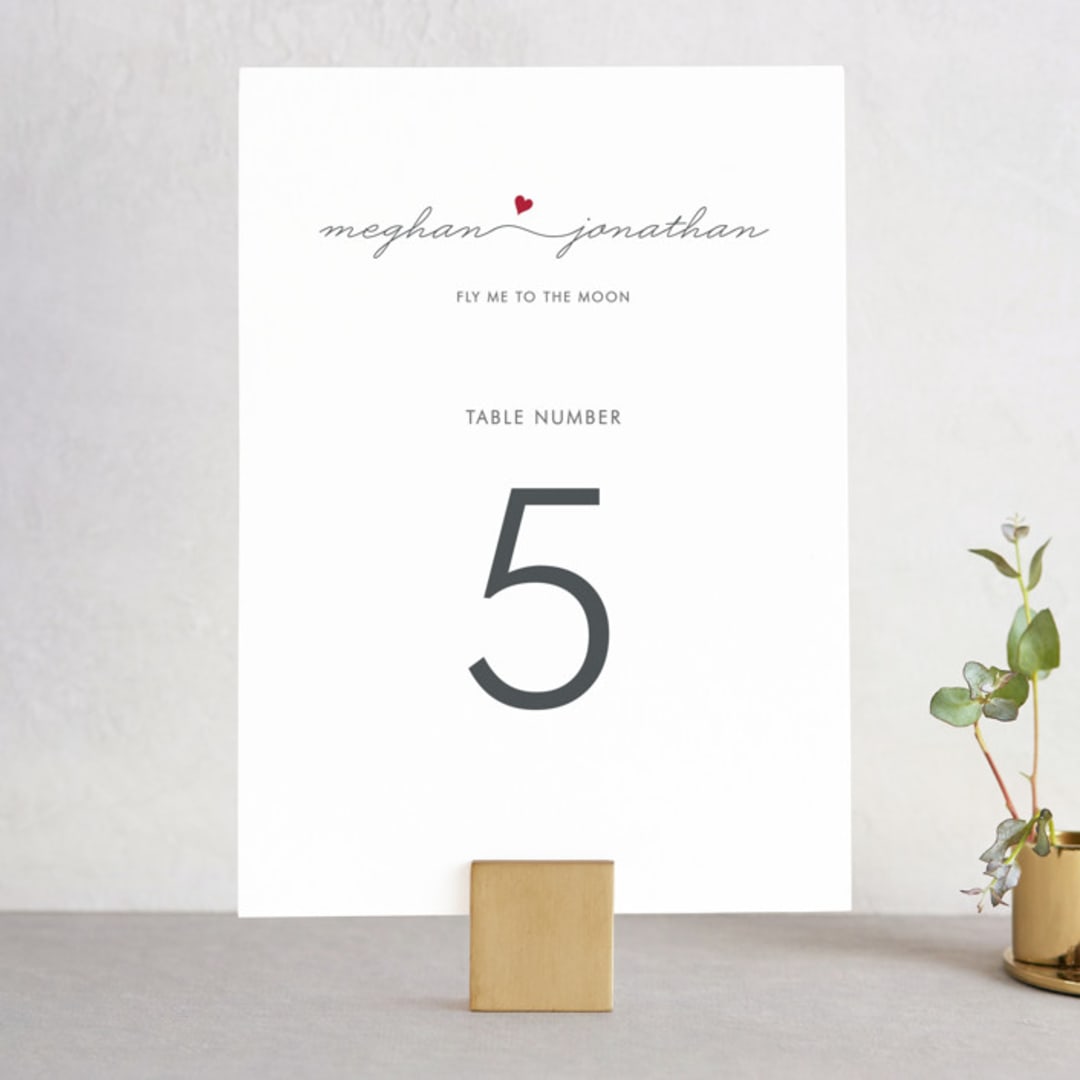 "Love Connection" - Table Numbers in Red Hot by Kim Dietrich Elam - Front