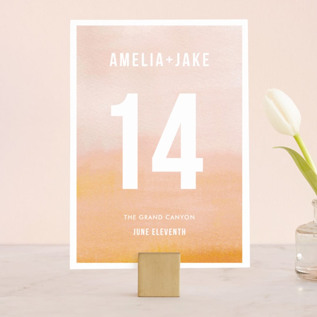 "Ombre" - Table Numbers in Mandarin by Dean Street - Front