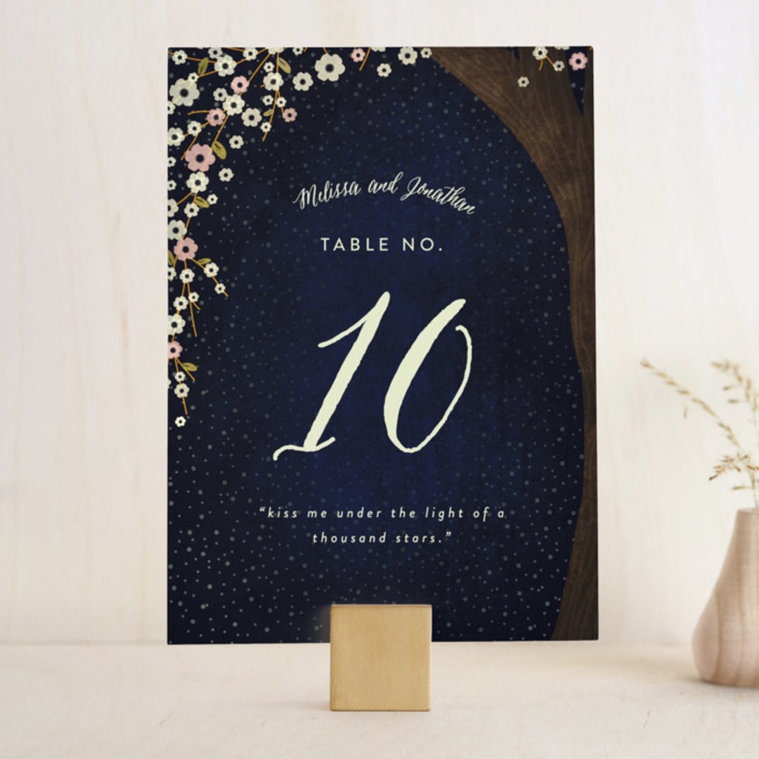 "Outside" - Table Numbers in Navy by Rebecca Bowen - Front