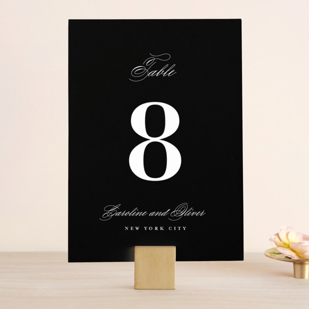 "At Last" - Table Numbers in Onyx by Lauren Chism - Front