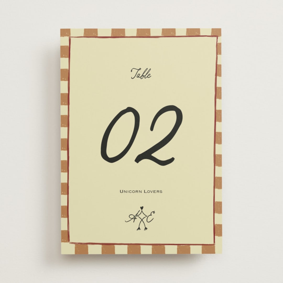 "Love Rests in a Garden" - Table Numbers in Oat by Helena Vitto - Front