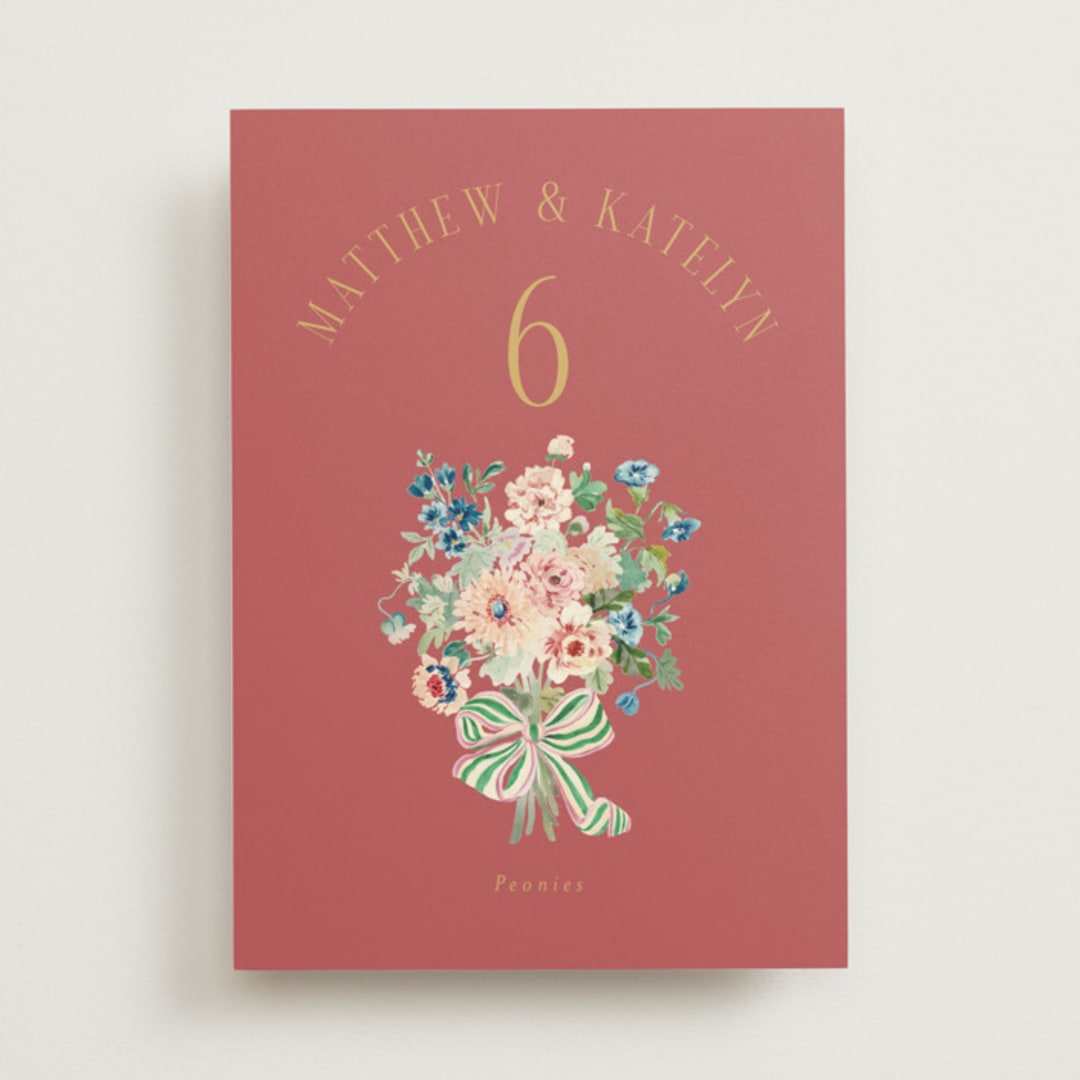 "Ruban en Fleur" - Table Numbers in Rose by Itsy Belle Studio - Front