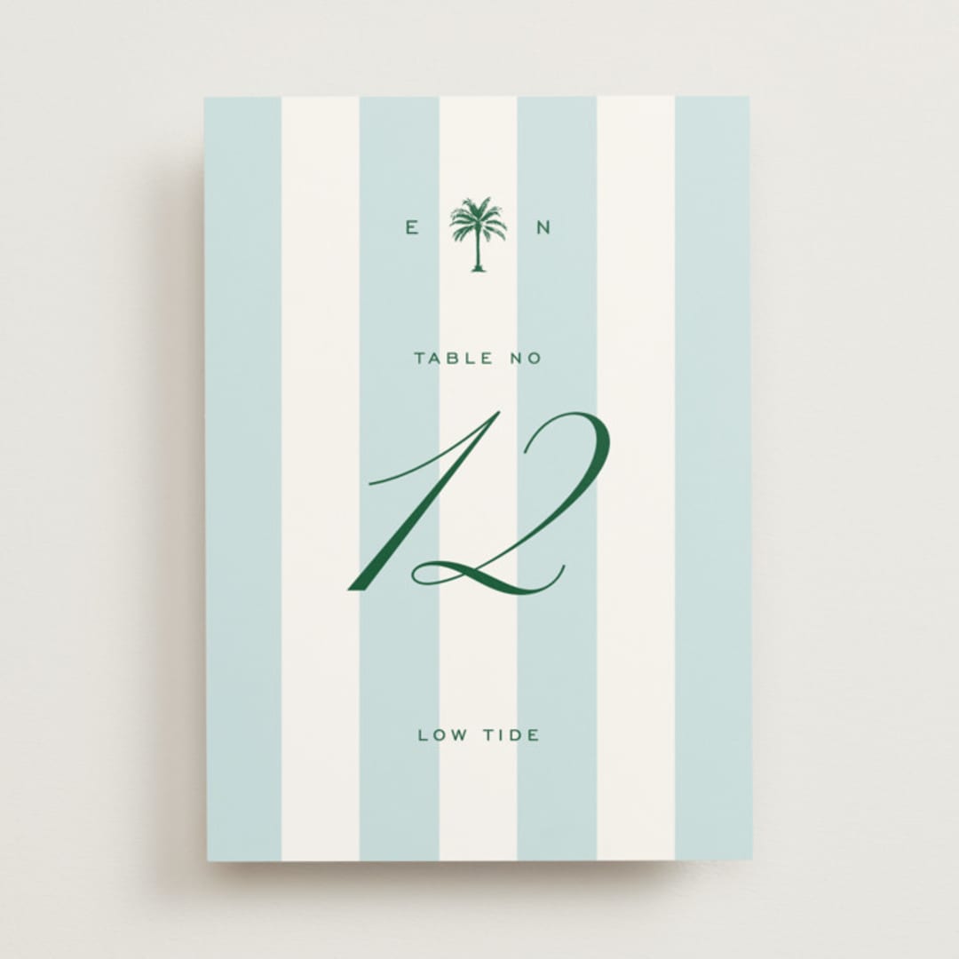 "Island Palm" - Table Numbers in Low Tide by Susan Zinader - Front