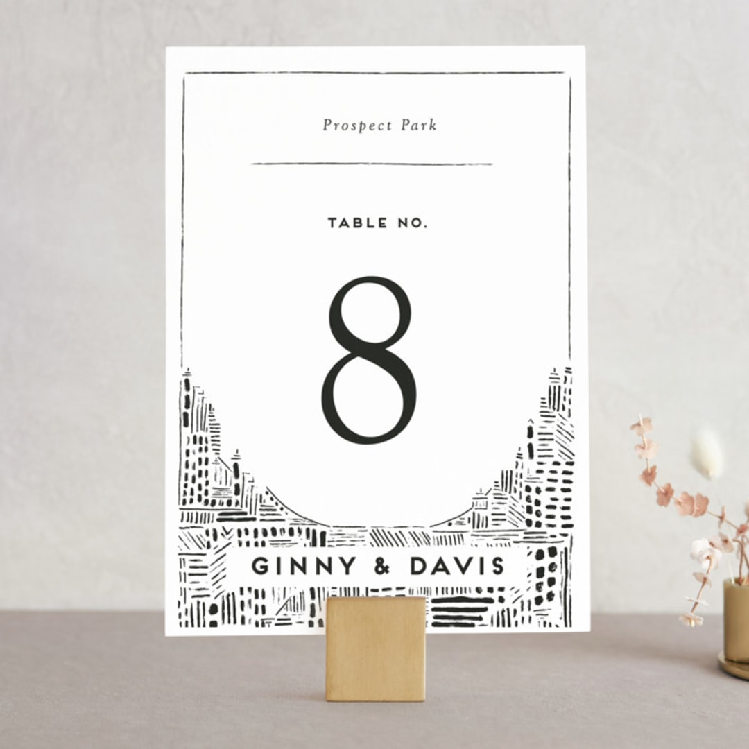 "Love In The City" - Table Numbers in Pearl by Shiny Penny Studio - Front