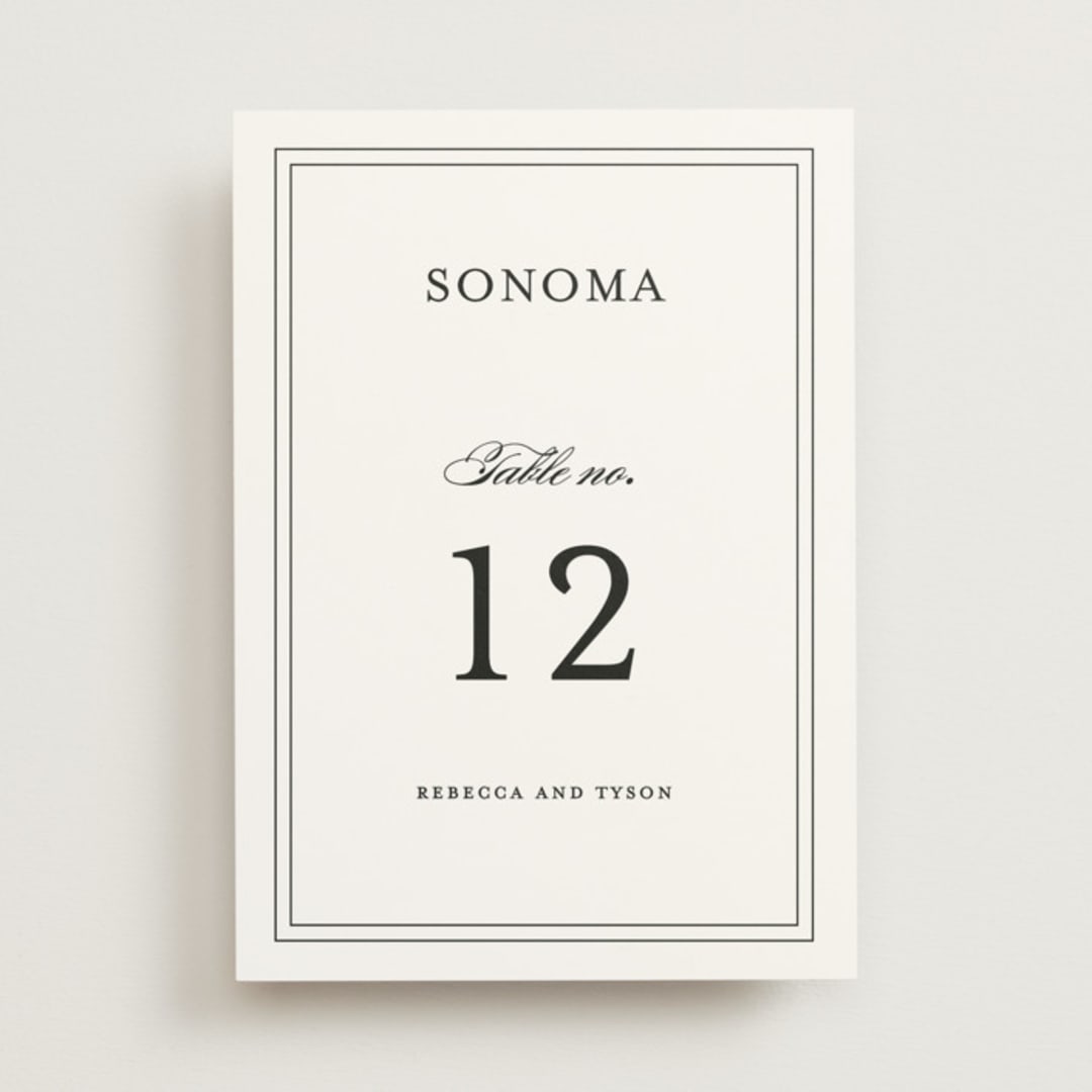 "Eloquence" - Table Numbers in Vanilla by Kimberly FitzSimons - Front