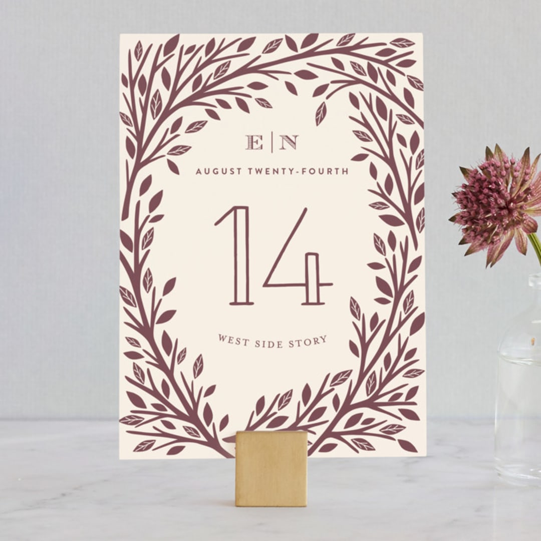 "Enchanted" - Table Numbers in Bark by Griffinbell Paper Co. - Front