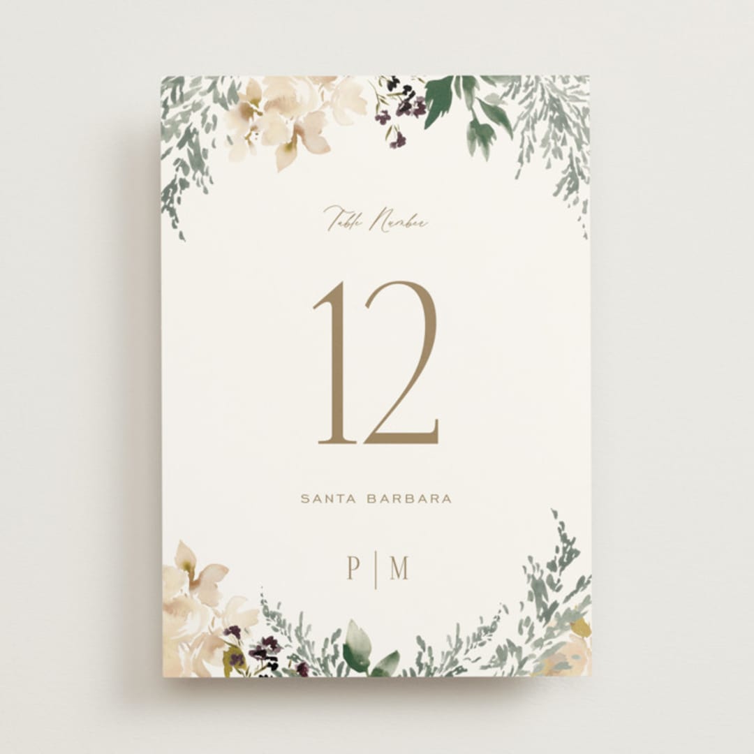 "Sprigs of Joy" - Table Numbers in Pearl by Leah Bisch - Front