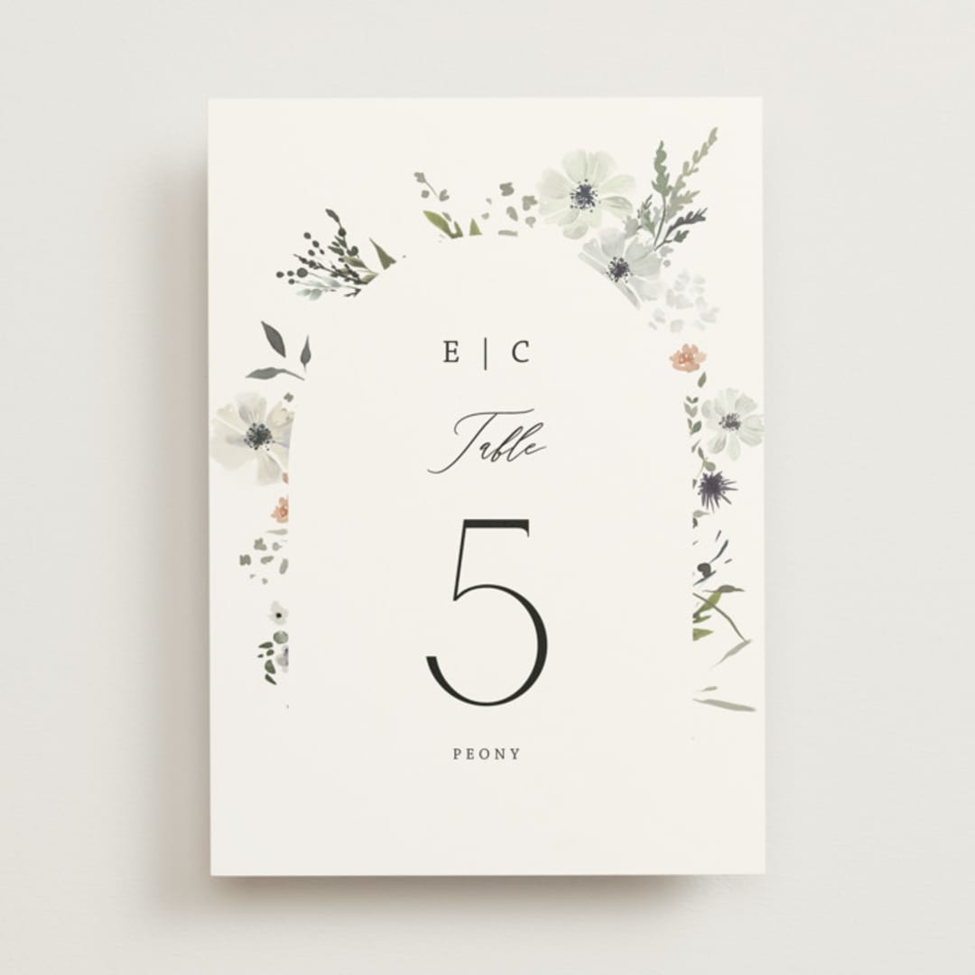 "Wildflower Garden" - Table Numbers in Lace by Hannah Williams - Front