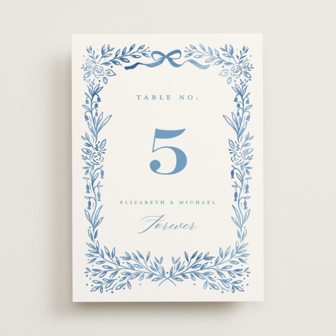 "Royal" - Table Numbers in Cobalt by Petra Kern - Front