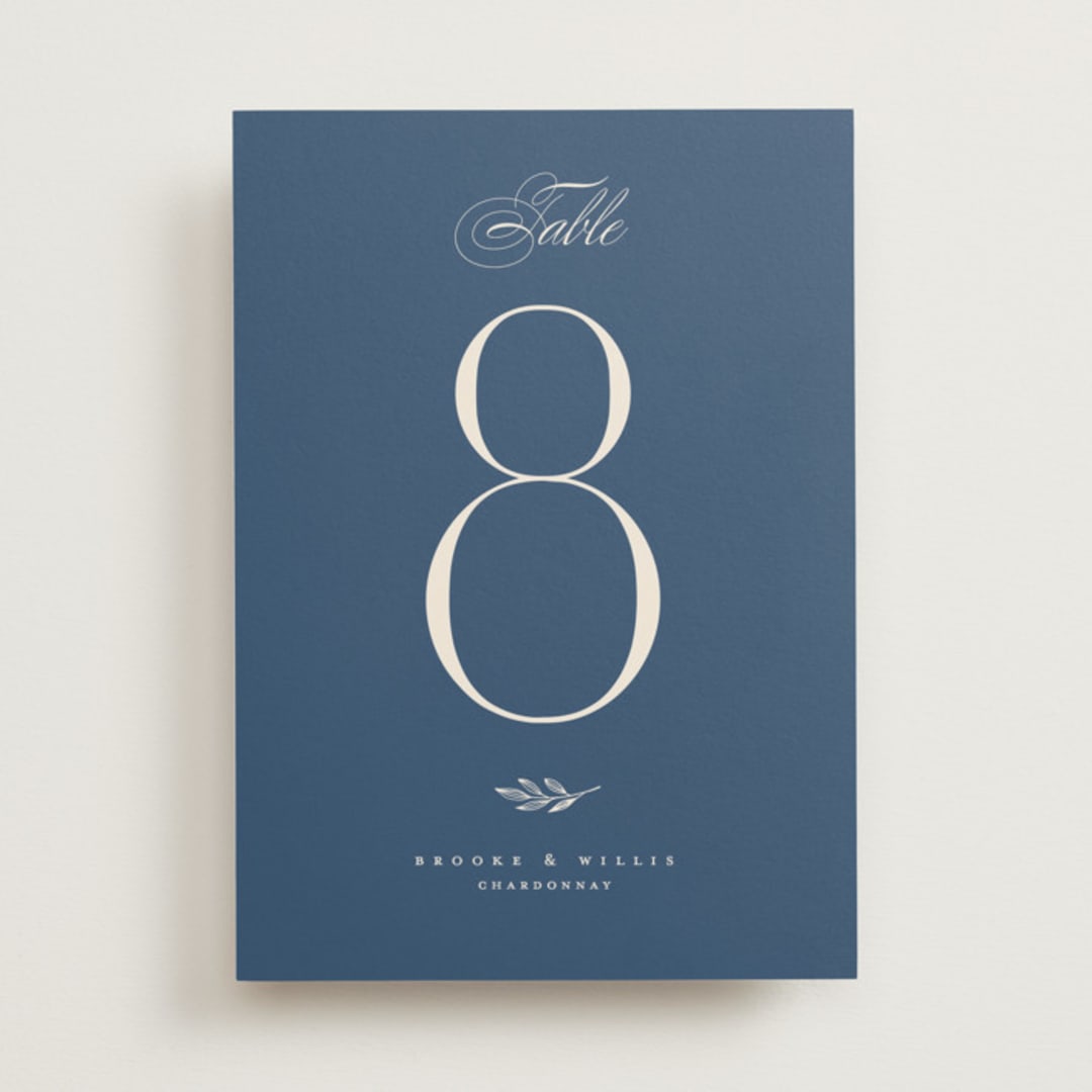 "Arched Monogram" - Table Numbers in Ecru by Erica Krystek - Front