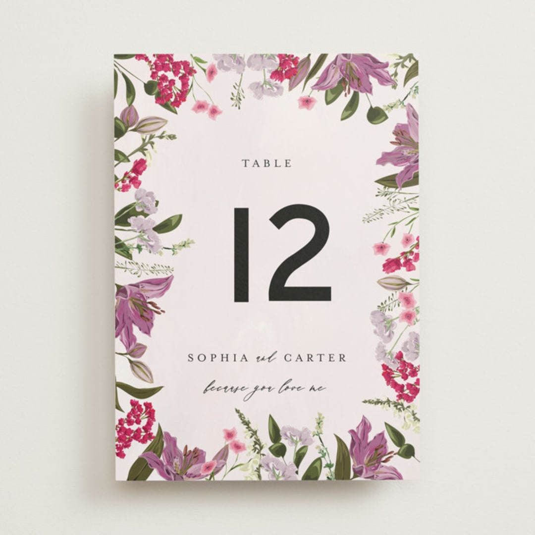 "Gather" - Table Numbers in Lilac by Susan Moyal - Front