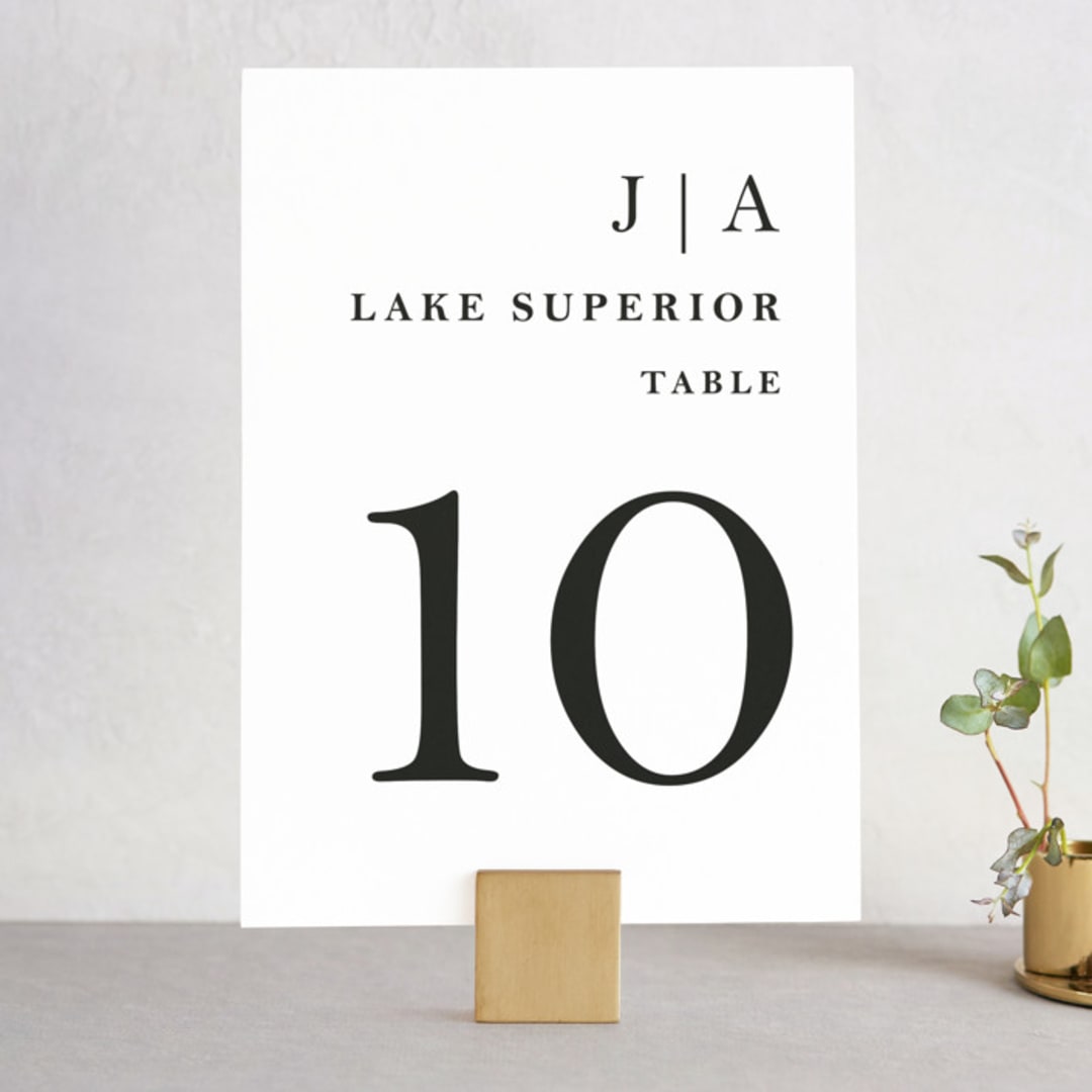 "Sophistotype" - Table Numbers in Sea Salt by Snow and Ivy - Front