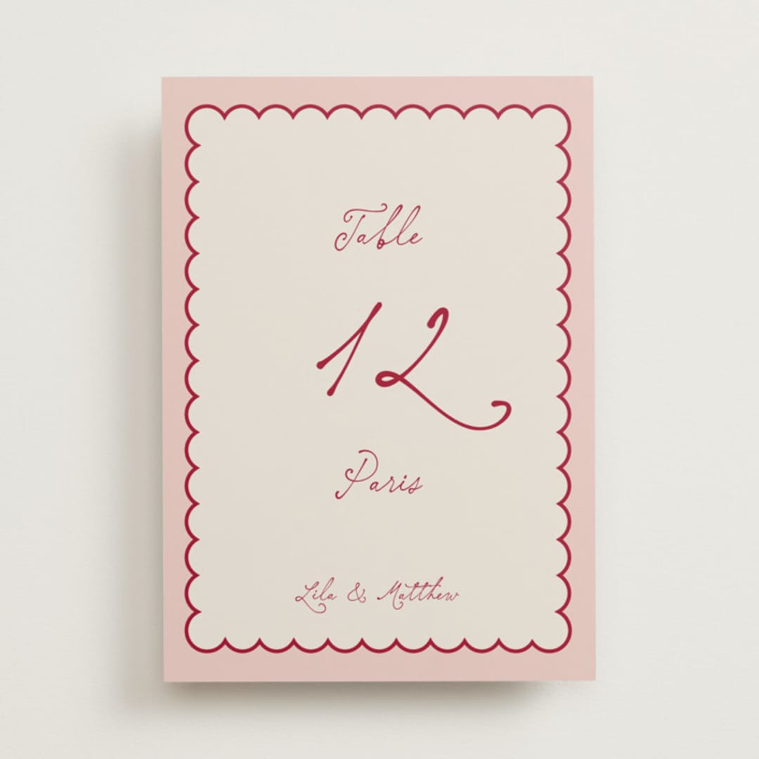 "Swan love" - Table Numbers in Scarlet by Lucrecia Caporale - Front