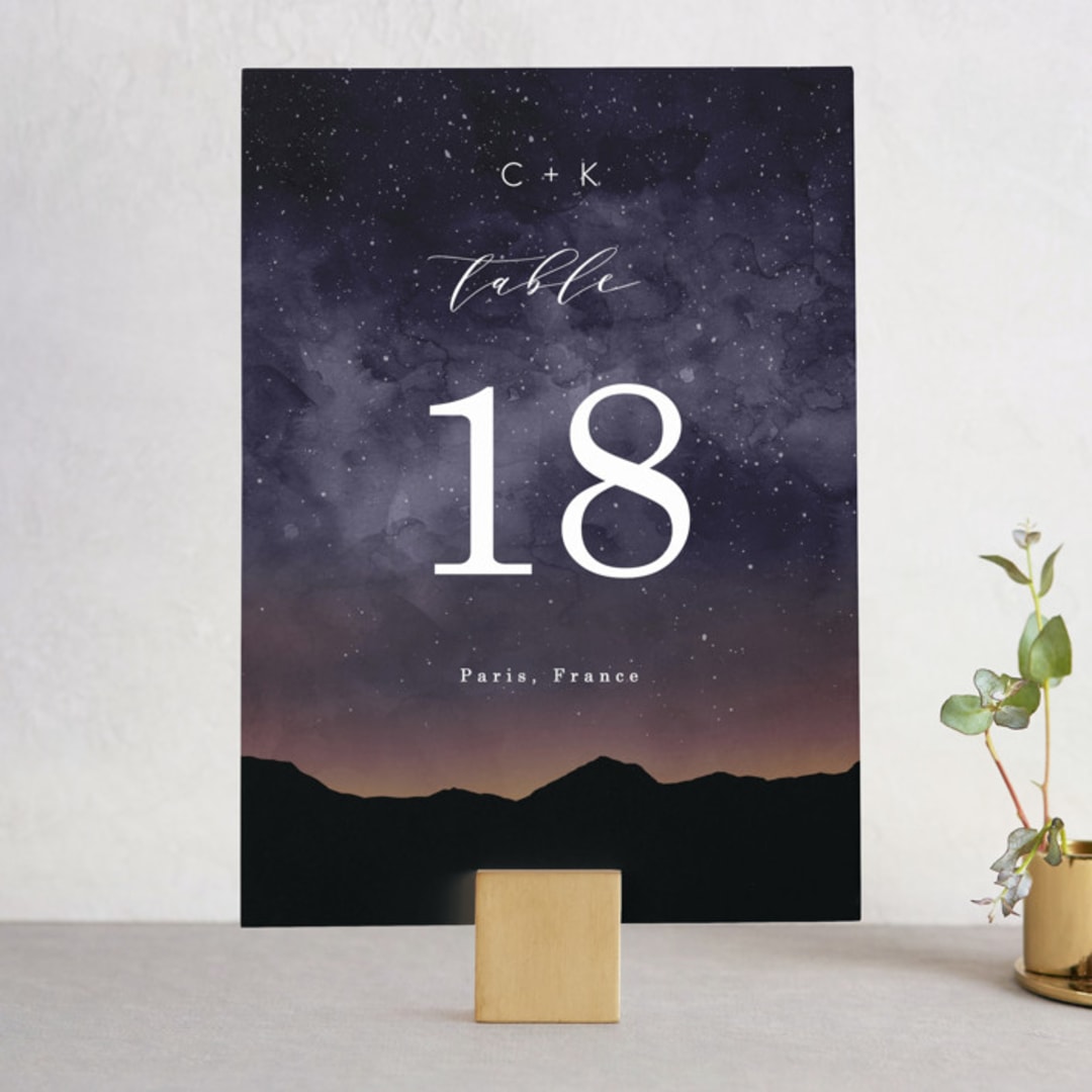 "Starry Skies" - Table Numbers in Twilight by Kelly Schmidt - Front