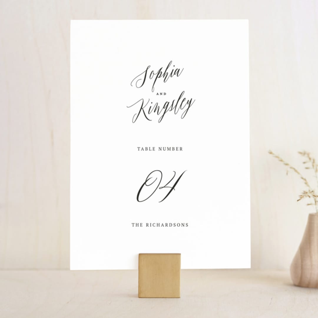 "Nothing Compares To You" - Table Numbers in Cream by Design Lotus - Front