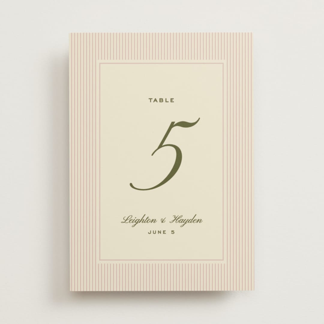 "hayden" - Table Numbers in Blush by Ellen Schlegelmilch - Front