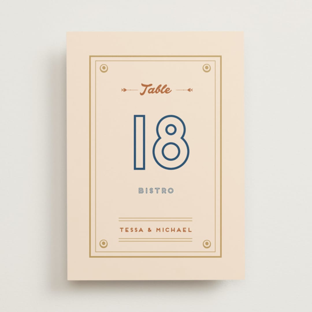 "Street Bistro" - Table Numbers in Latte by Wonderland - Front