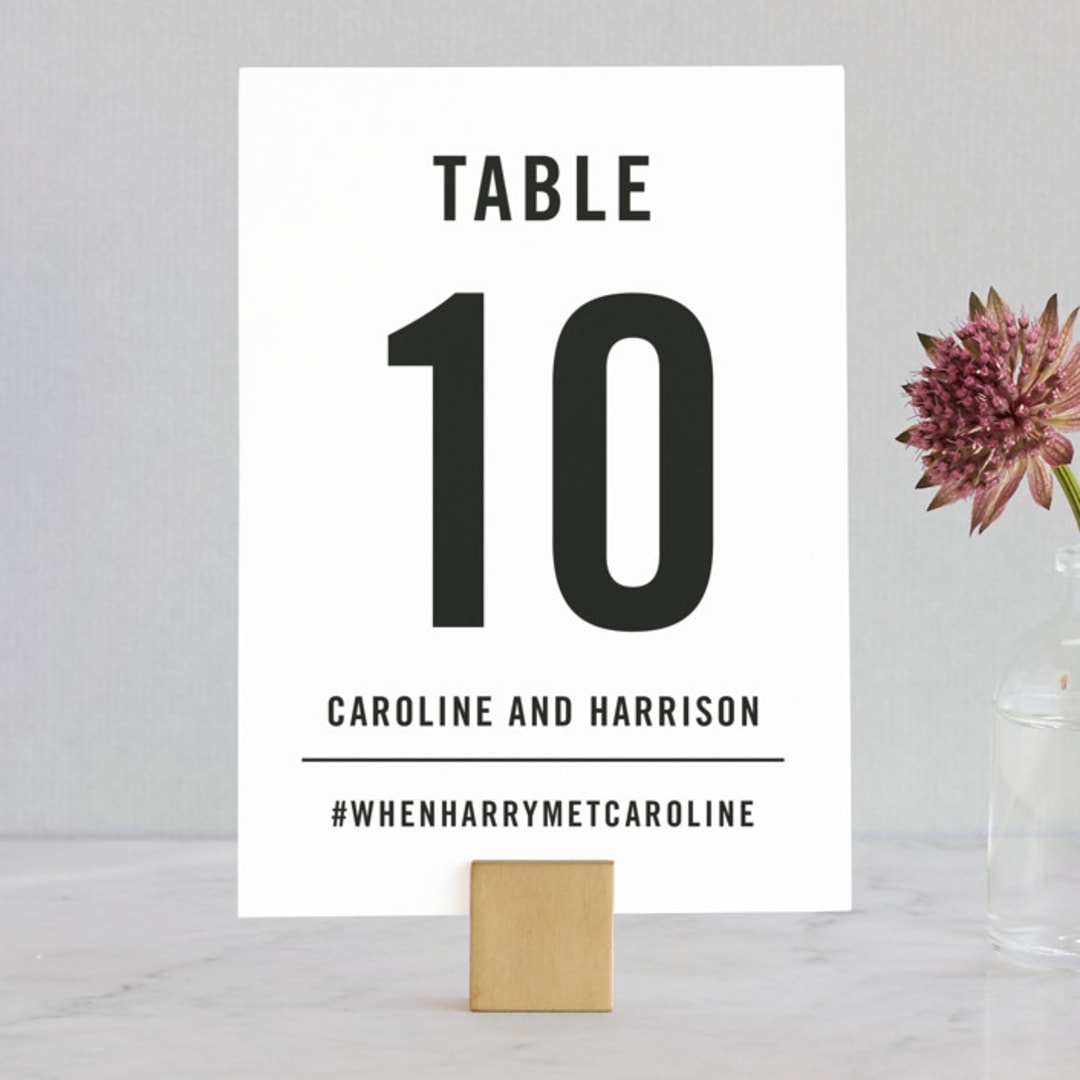 "Open Bar" - Table Numbers in Tuxedo by Jennifer Lew - Front