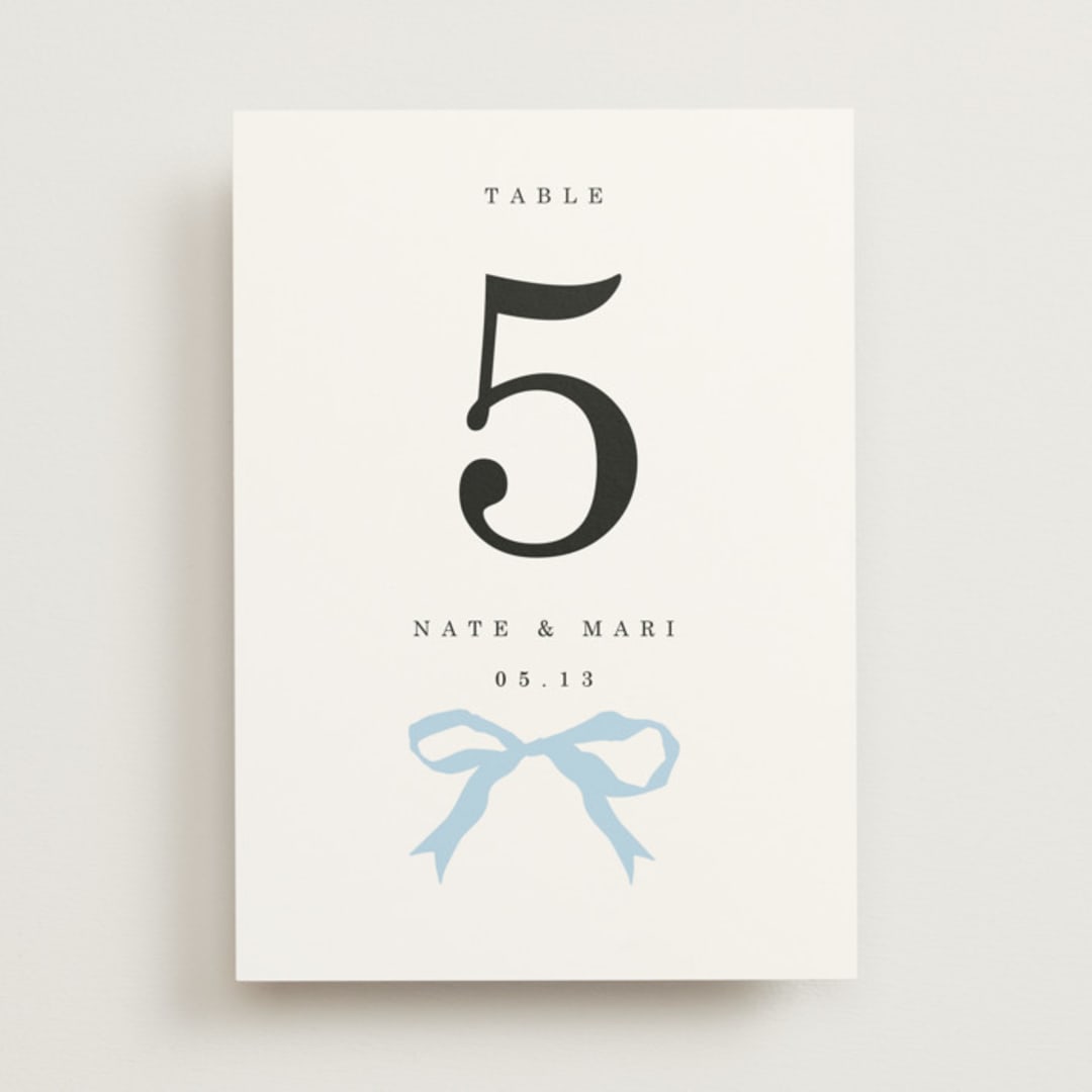 "Tied the Knot" - Table Numbers in Sky by Baumbirdy - Front