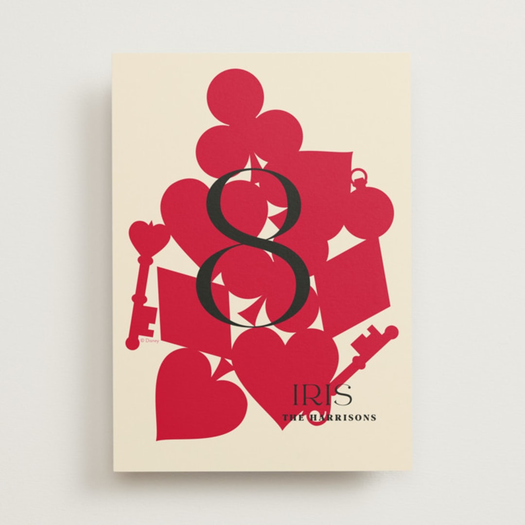 "Pair of Hearts from Disney's Alice In Wonderland" - Table Numbers in Ruby by Baumbirdy - Front