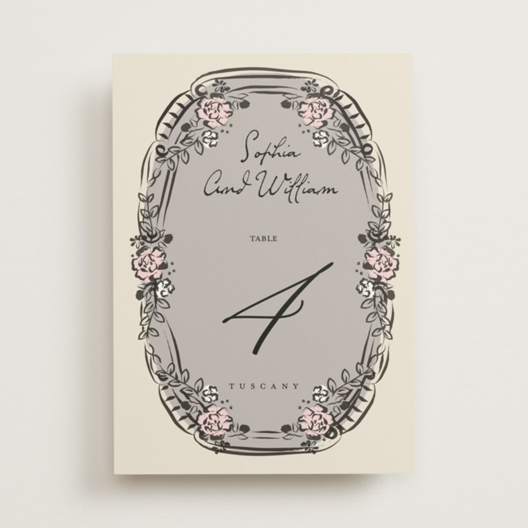 "Gathering Joy" - Table Numbers in Champagne by Ana de Sousa - Front