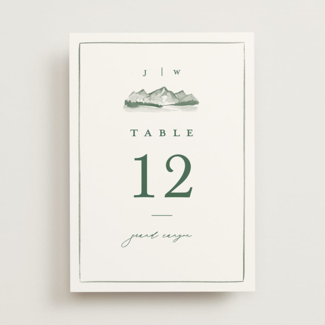 "Mountain Ridge" - Table Numbers in Pine by Amy Kross - Front