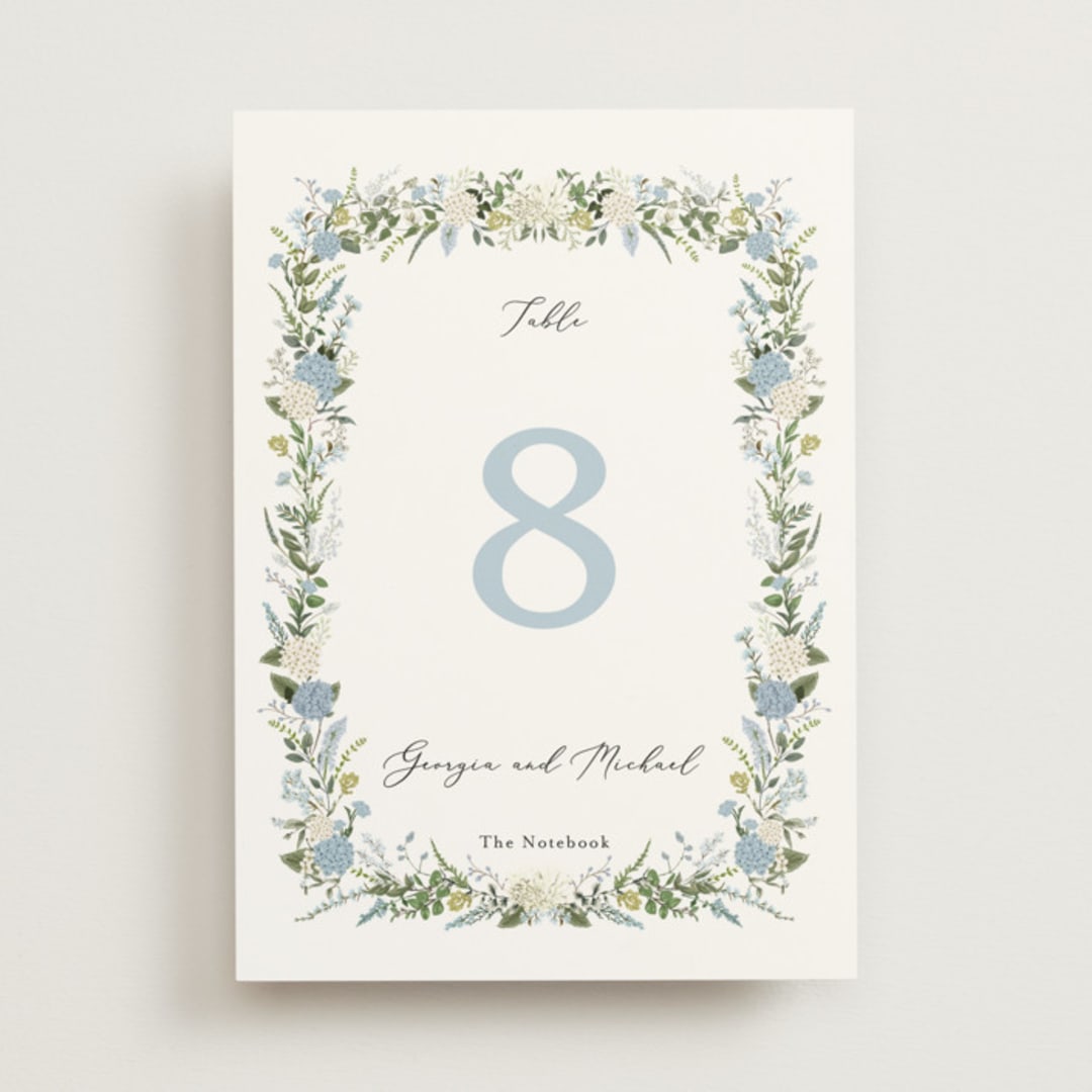 "Hydrangea Vine" - Table Numbers in Coastal by Susan Moyal - Front