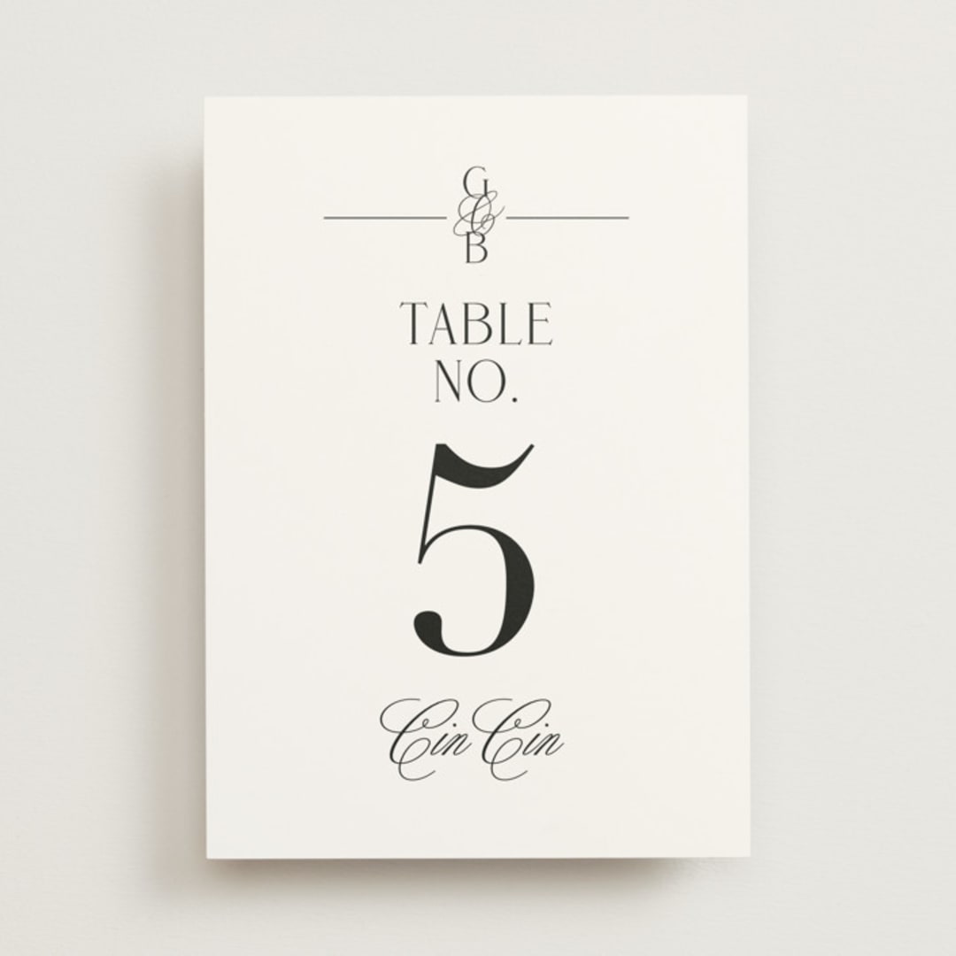 "Grand Scale" - Table Numbers in Caviar by Olivia Raufman - Front