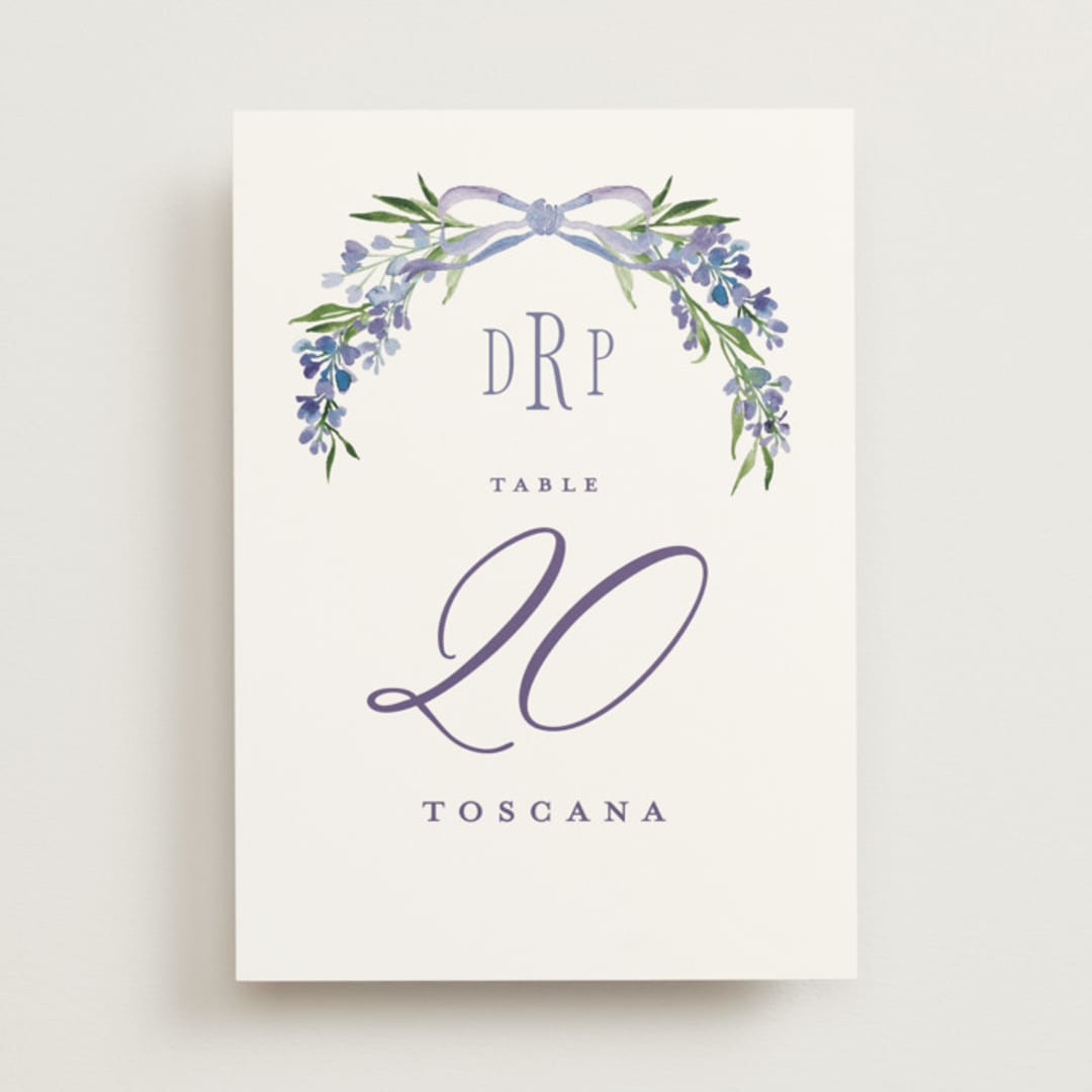 "Lavender" - Table Numbers in Tuscany by Claudia Orengo - Front