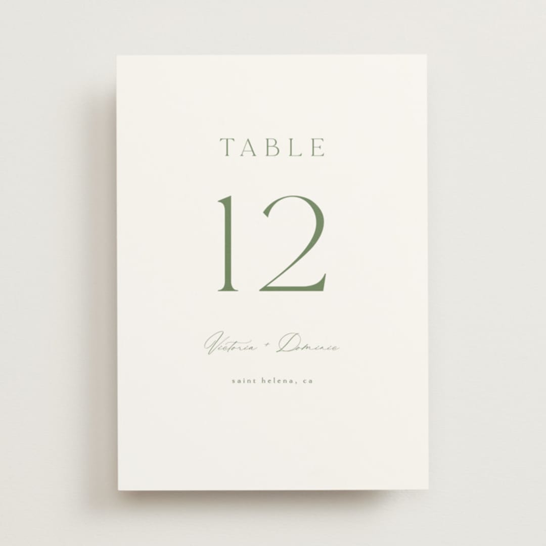 "Victoria" - Table Numbers in Clover by Kelly Schmidt - Front