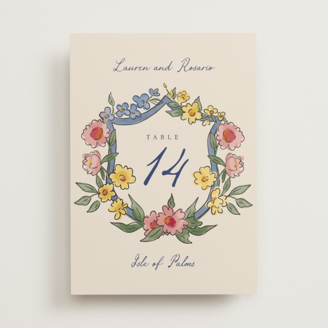 "A wedding in Low Country" - Table Numbers in Cornflower by Chris Griffith - Front