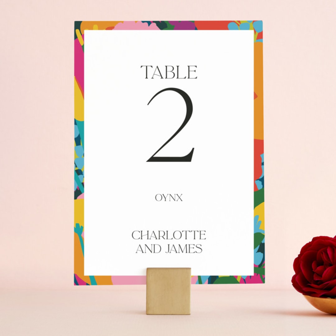"To the max" - Table Numbers in Garden by Inkblot Design - Front