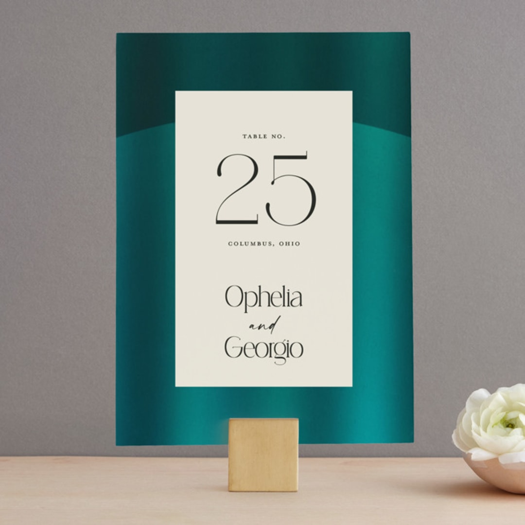 "Spectrum" - Table Numbers in Teal by Heather Schertzer - Front