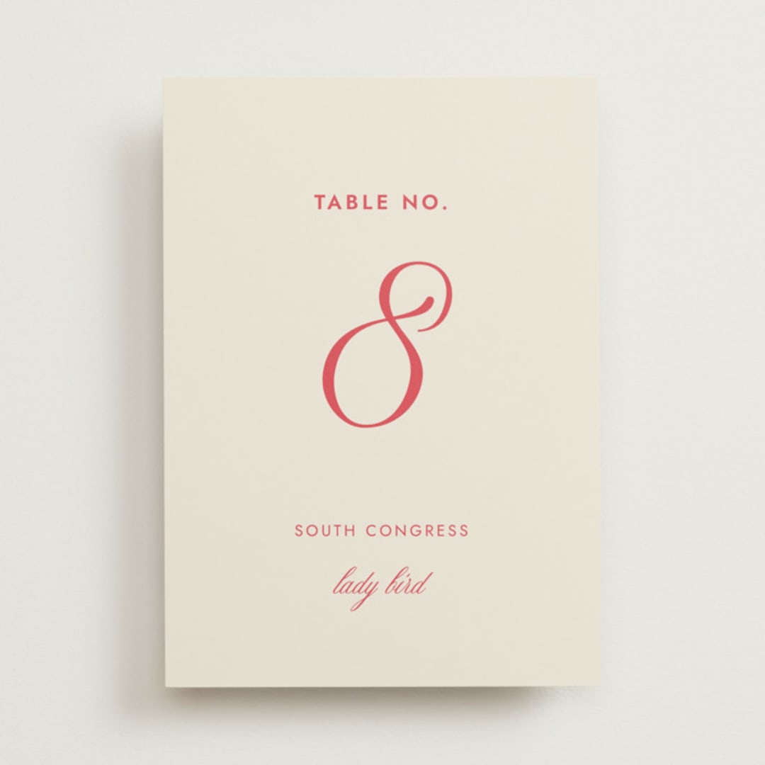 "Montauk" - Table Numbers in Berry by Megan Davis - Front