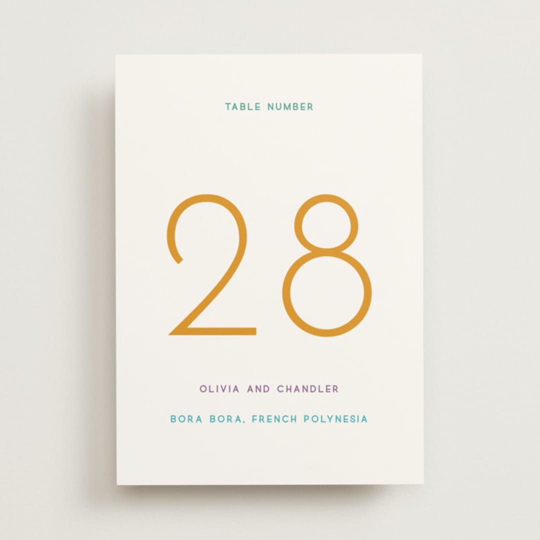 "rainbow 2.0" - Table Numbers in Light Hearted by Deborah Chou - Front